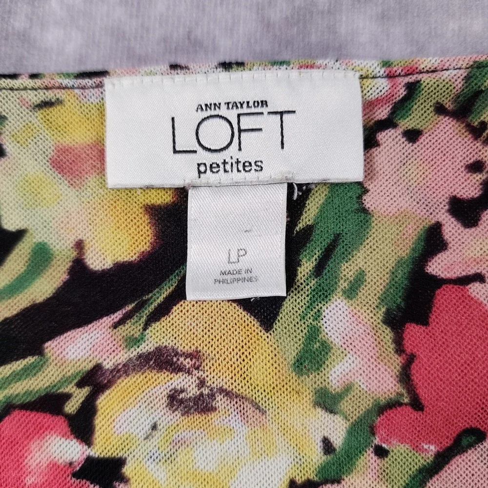 Y2K Ann Taylor LOFT Petites Floral Square Neck Top LP Empire Waist
